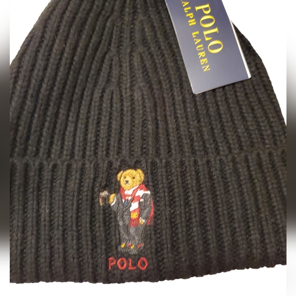 Polo Ralph Lauren Limited Edition Polo Bear Pom Hat/Black - Picture 2 of 8